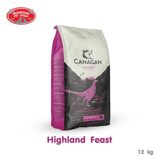 [MANOON] CANAGAN Dog Food Grain-free Highland Feast คานาแกน ไฮแลนด์ ฟีซท์ อาหารสุนัข รสไก่ฟ้า,เป็ด,ไก่งวง 12 กิโลกรัม