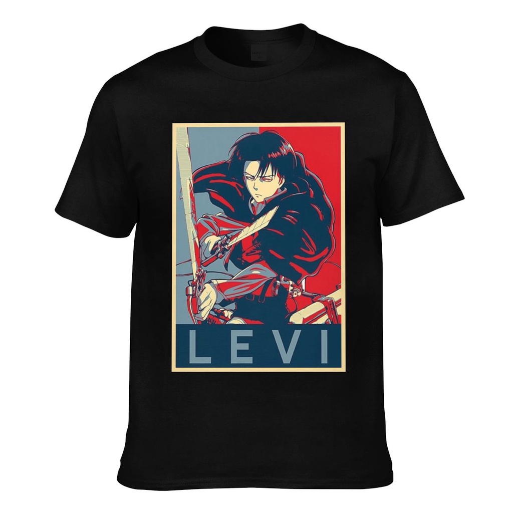 ขายดี!เสื้อยืดแขนสั้น ผ้าฝ้าย พิมพ์ลาย Levi Attack On Titan สําหรับผู้ชายS-5XL