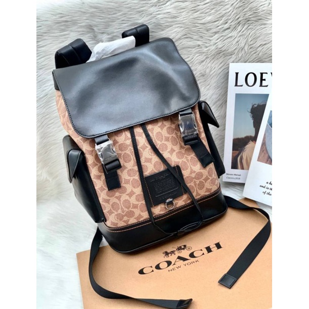 Coach Rivington Backpack In Signature Canvas With Coach Patch | Shopee ...