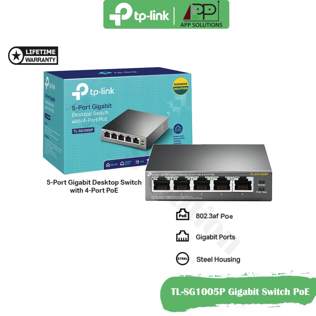 TP-LINK SWITCH HUB สวิตซ์ฮับ 8 PORTS GIGABIT PORT 4 PORTS POE รุ่น TL-SG1008P