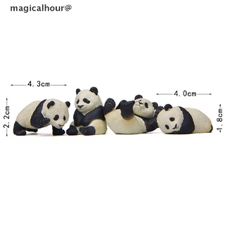 magicalhour 4pcs/set Cute Panda Moss Micro Landscape Terrarium Figurine Decoration Resin new