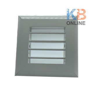 ฝาลมกลับ ใบชั้นเดียว พ่นสีขาว ขนาดคอใน 4 x 4 นิ้ว Return air grille, single layer, white spray, neck size in 4 x 4 inche