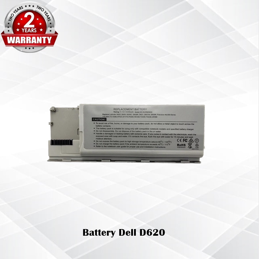 Battery Dell D620 / แบตเตอรี่โน๊ตบุ๊ค รุ่น D630 D630C D630N D631 D640 KD495 PC764 RC126 (OEM) *รับประกัน 2 ปี*
