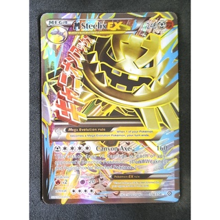 Steelix Mega EX Card ฮางาเนล 109/114 Pokemon Card Gold Flash Light (Glossy) ภาษาอังกฤษ