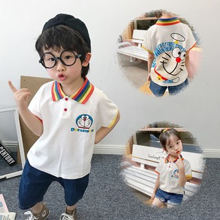 เสื้อเชิ้ตคอปกแขนสั้น Doraemon Rainbow สินค้าเด็กคุณภาพจาก IdeaKidShop