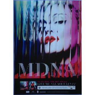 โปสเตอร์ โปรโมทแท้ Madonna MDNA ปี 2012 ขนาด 51 X 71 CM ลิขสิทธิ์