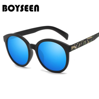 BOYSEEN ผู้ชายผู้หญิงที่ใส่แว่นกันแดด polarized UV400 เลนส์กระจกแว่นตากันแดดโลหะกลมใสแว่นตากรอบแว่นกันแดดขับรถ 9721