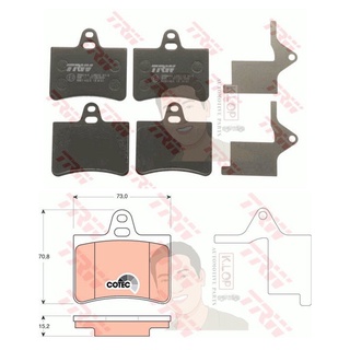 GDB1450 ผ้าเบรค-หลัง(TRW) (เนื้อผ้า COTEC) CITROEN C5 2.0