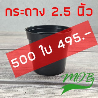 กระถางต้นไม้พลาสติก ทรงกลม 2.5 นิ้ว สีดำ ราคาถูก 500 ใบ สำหรับเพาะต้นอ่อน แคคตัส กระบองเพชร