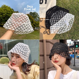 หมวกเดซี่(พร้อมส่ง)  daisy floral hat มี2สี ขาว ดำ