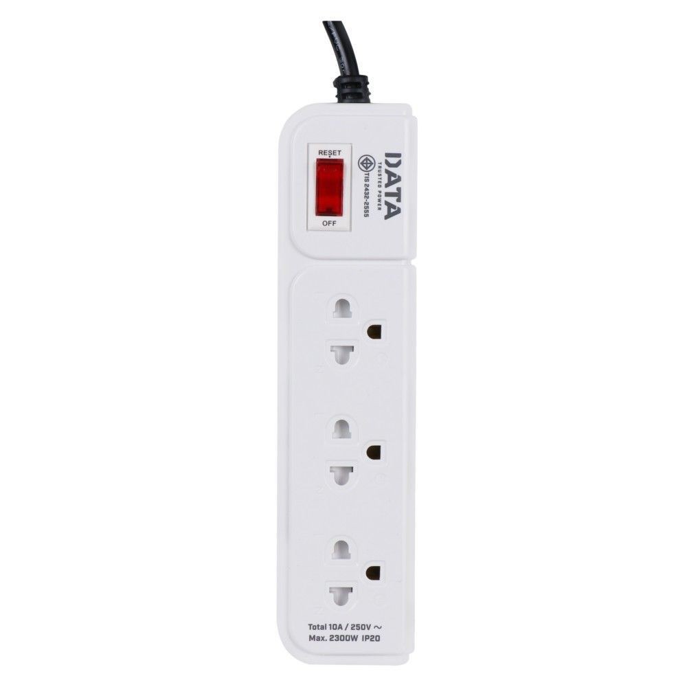 รางปลั๊กไฟ 3 ช่อง 1 สวิตซ์ DATA AP3159 2 ม. สีฟ้า  POWER STRIP DATA AP3159 3-OUTLET 1-SWITCH 2M