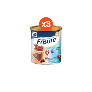 [ส่งฟรี] Ensure เอนชัวร์ ช็อกโกแลต 400 กรัม 3 กระป๋อง Ensure Chocolate 400g 3 Tins อาหารเสริมสูตรครบถ้วน สำหรับผู้ใหญ่