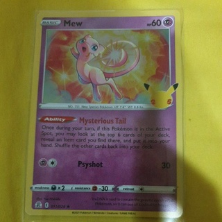 Pokemon TCG: Mew (มิว) จากชุด 25TH Anniversary Celebrations การ์ดโปเกม่อน ภาษาอังกฤษของแท้