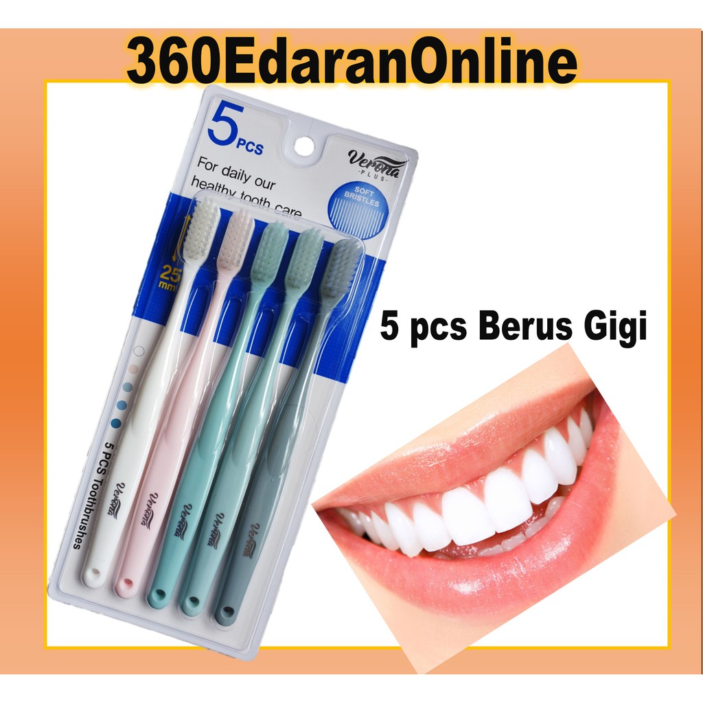 480buyer Berus Gigi 5 in 1 ขนแปรงนุ่ม (สีสุ่ม )