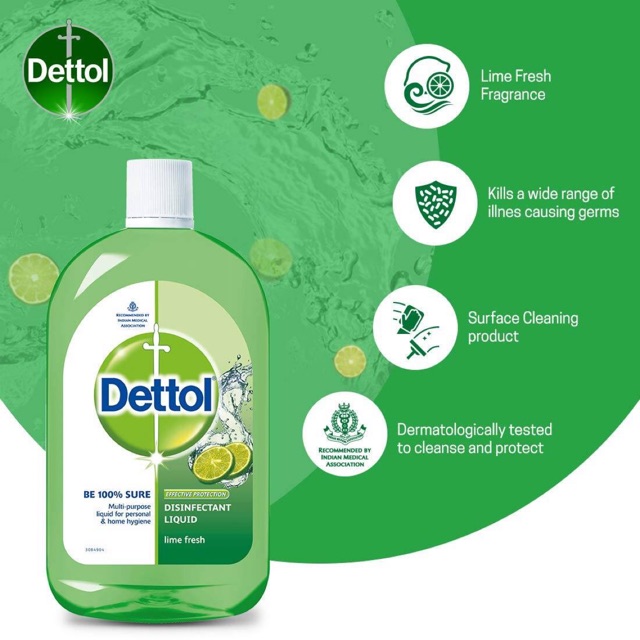 พร้อมส่ง Dettol Disinfectant Liquid Lime Fresh สีเขียวกลิ่นมะนาวสดชื่น