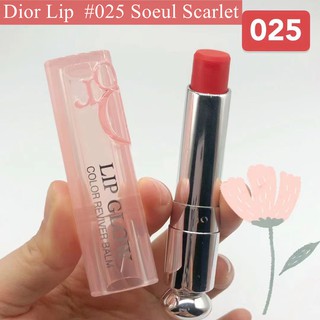 💄Colorใหม่💄3.2g*Dior LIP GLOW Color -Awakening Lip Balm - 24h#025soeul scarlet,015,006,007,008💥ของแท้！