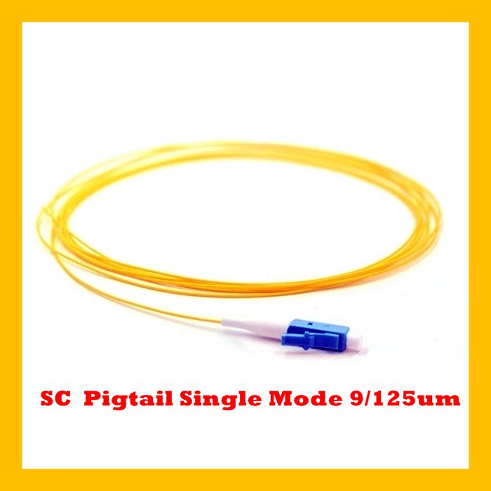 สายไฟเบอร์ออฟติกพิกเทล LC-Pigtail Single-mode 9/125um(G652D) OD:3.0mm, PVC 1.5M สีเหลือง