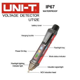 Voltage Detector ปากกาวัดไฟAC 1000V IP67 มี Deep Scan ไฟฉาย UNI-T รุ่น UT12E รุ่นนี้กันน้ำ 1M