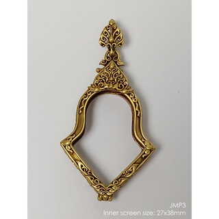 JMP3Brass Jumpee Pim Yai amulet casing 27x38mm กรอบพระทองเหลือง จำปีพิมพ์ใหญ่