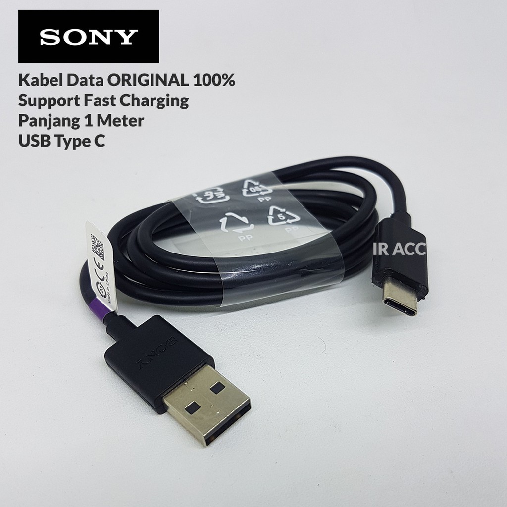 สายเคเบิลข้อมูลการชาร์จที่รวดเร็วของ Sony ของแท้ 100% USB Micro และ Type C