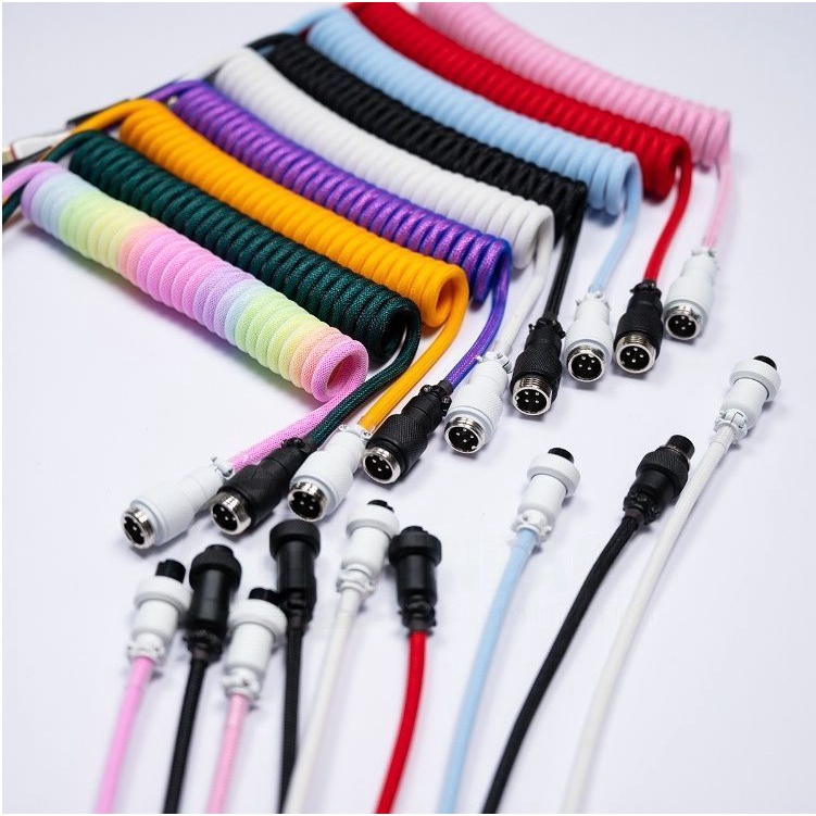 Gplanet Custom Coiled Cable for Mechanical Keyboard Aviator Connector สายคัสต้อมคีย์บอร์ดแบบคออยล์ ว