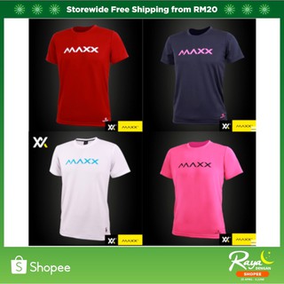 เสื้อกีฬาแบดมินตัน Maxx Plain Tee Series (สีชมพู กรมท่า ขาว แดง พีช)