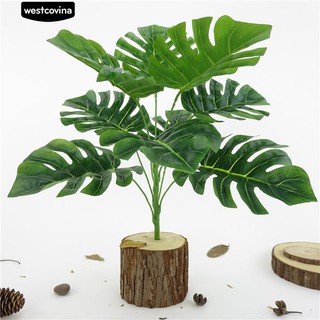 พืชใบเลียนแบบใบอ่อนจำลอง 1 ใบจำลอง Monstera Plant