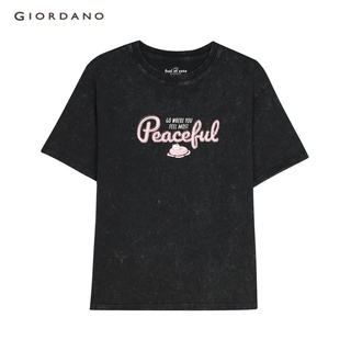 GIORDANO เสื้อยืดผู้หญิง Womens Boyfreind Printed Tee 05392210