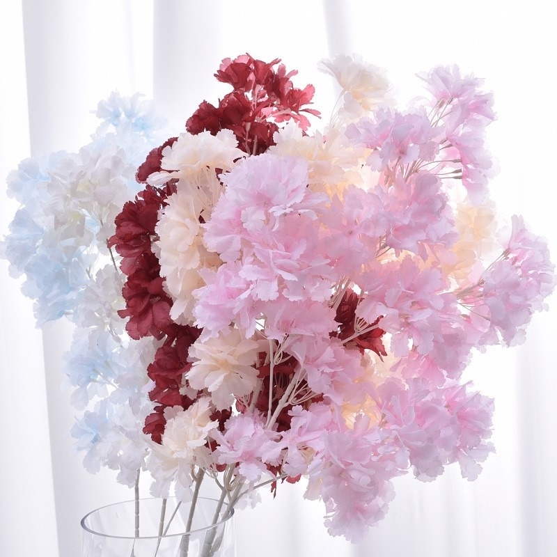 ดอกซากุระหิมะจําลอง ผ้าไหมประดิษฐ์ สําหรับตกแต่งบ้าน มี 5 สี