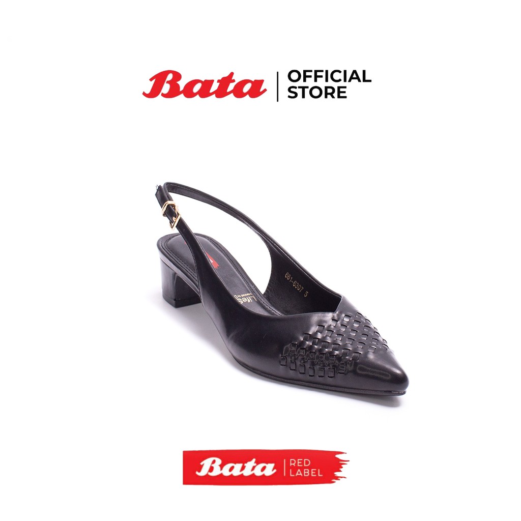 Bata Red Label บาจา รองเท้ามีส้น รองเท้าแฟชั่น หัวแหลม สายรัดส้นปรับได้ สูง 2.5 นิ้ว สำหรับผู้หญิง รุ่น Rosie สีดำ 6616307