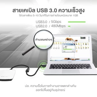 UGREEN รุ่น US129 สายต่อ USB 3.0 สายเพิ่มความยาว USB Extension Cable สายยาว 0.5-5m