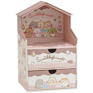 ลิ้นชักเล็ก Sumikko Gurashi Nekos Siblings and Sweet Shop แบบสีน้ำตาล ขนาด 25 x 13 x 11.5 ซม. ทำจากกระดาษแข็งมาก