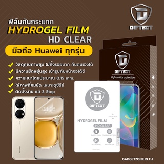 [2แผ่นคุ้มกว่า] ฟิล์มไฮโดรเจลใส Huawei Diftect Hydrogel HD Clear Huawei P series/Mate series/Nova series/Y series