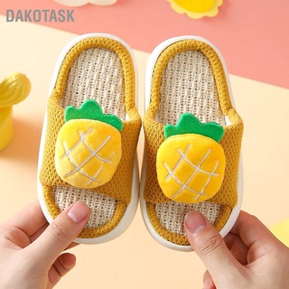 DAKOTASK Indoor PVC Linen Kids Slippers Household Non Slip Children with Cute Pattern #4