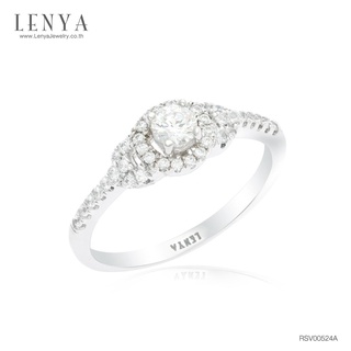 Lenya Jewelry  แหวนประดับด้วย SWAROVSKI ZIRCONIA ประเพชรเม็ดกลางรายล้อมด้วยวงกลมเพชรเม็ดเล็กซ้อนกันอีก 3 วง