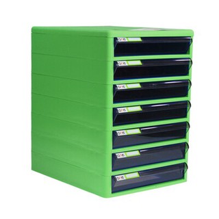 ตู้เอกสาร 7 ชั้น โครง เขียว-เทาใส ONE/7-file cabinet with clear green-gray frame ONE