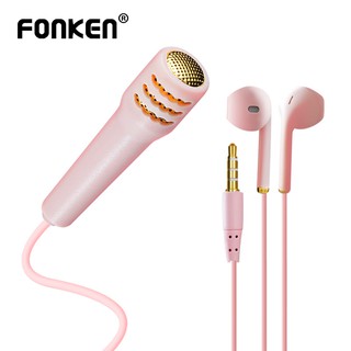 FONKEN หูฟังคาราโอเกะพร้อมไมโครโฟน 3 . 5 มม . สําหรับโทรศัพท…