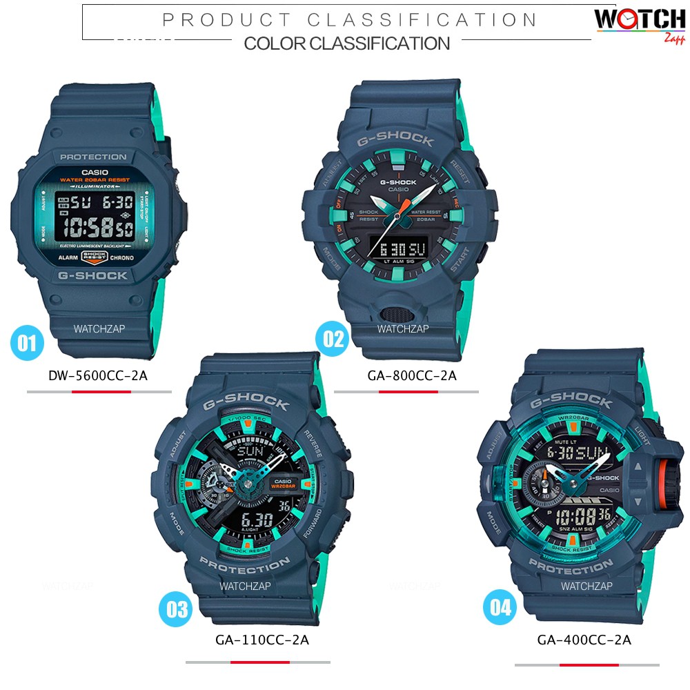 นาฬิกาข้อมือ CASIO G-SHOCK สีพิเศษ รุ่น GA-110CC GA-800CC GA-400CC DW-5600CC