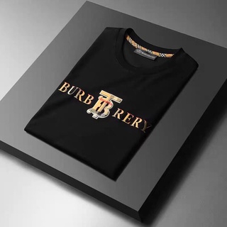 เสื้อยืดแขนสั้น คอกลม ผ้าฝ้ายแท้ พิมพ์ลาย Burberry Burberry ระดับไฮเอนด์ แฟชั่นฤดูร้อน สไตล์ยุโรป สําหรับผู้ชาย