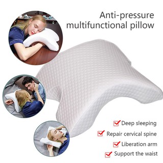 หมอนโค้ง หมอนสุขภาพ ลดกรน แก้ปวดคอหมอนเพื่อสุขภาพ แบบโค้ง Pressure Free Memory Pillow พร้อมส่ง