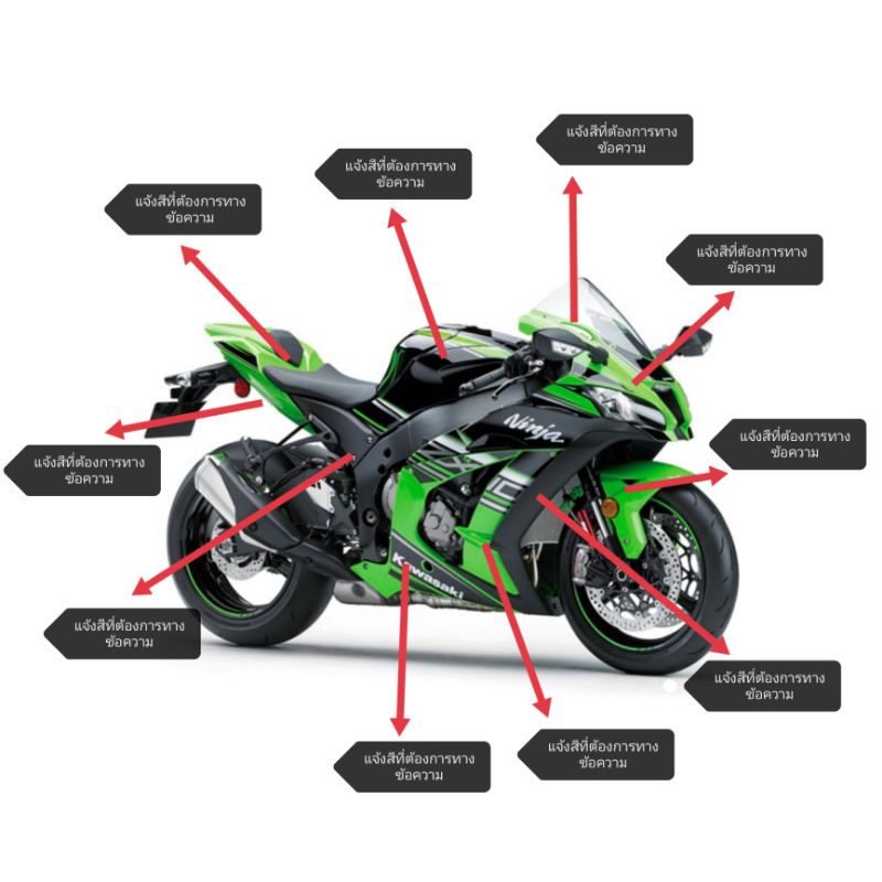 ชุดแฟริ่งแยกชิ้น kawasaki ninja ZX-10R ปี2016-17-18-19แฟริ่งข้าง zx10rแฟริ่งหน้าแฟริ่งหลังบังโคลนหน้