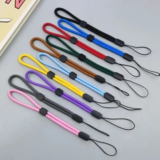 สายคล้องโทรศัพท์มือถือ เชือกไนล่อน แบบหนา ปรับระดับได้ กันกระแทก สีดํา เครื่องประดับ สําหรับผู้ชาย และผู้หญิง