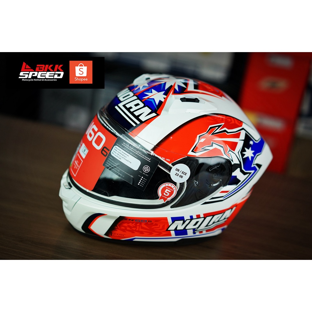 Nolan N60-6 C Stoner Metal White (50) ลายใหม่ ปลายปี 2022 แว่น 2 ชั้น