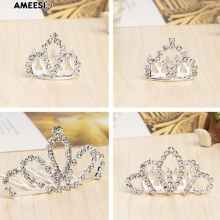 ♥☞ เด็ก Headdress เจ้าหญิงมงกุฎหวี Tiara คลิปรูปหัวใจ Rhinestone Hair Clip