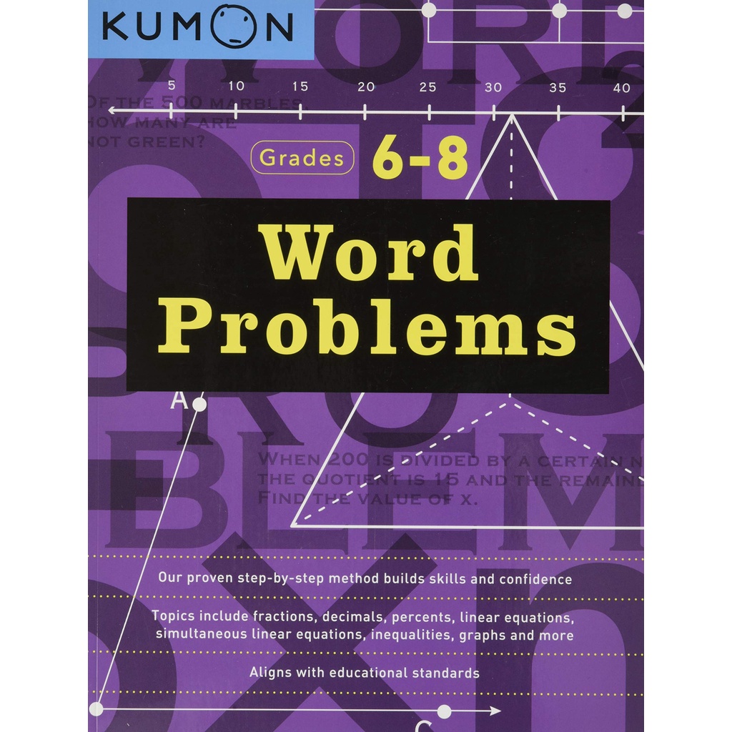 (New) Word Problems Grades 6-8 (Kumon Math Workbooks) by Kumon พร้อมส่ง