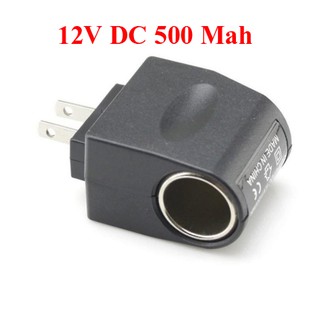 DC อะแดปเตอร์ Adapter ตัวแปลงไฟบ้าน ให้เป็นไฟ 12V DC 500 Mah แบบที่จุดบุหรี่ในรถยนต์ งานเกรด A