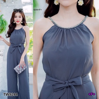 G9244 Jumpsuit จั๊มสูทขายาว สายเดียวคล้องคอ