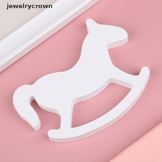 [jewelrycrown] โมเดลม้าโยก สีขาว ขนาดเล็ก ของเล่นสําหรับเด็ก