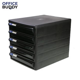 Orca ตู้เอกสาร CBN-5 โครงดำทึบ ลิ้นชักดำทึบ 5 ชั้น ใส่กระดาษ A4 ได้ ตู้ใส่เอกสาร ตู้ใส่A4