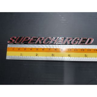 Logo SuperCharged 14x1cm งานเหล็ก